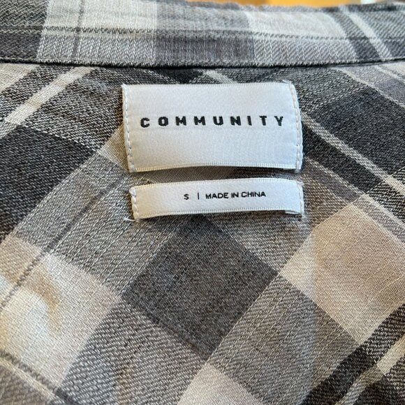 ARITZIA Community Cotton/Linen Checkered Shirt - Picture 3 of 4